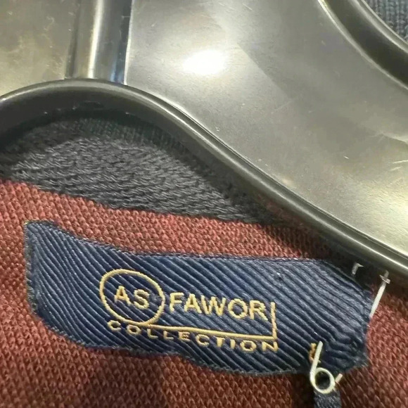 AS Fawor Collection men’s 1/4 zip pullover navy & burgundy sz L NEW! - Picture 4 of 10